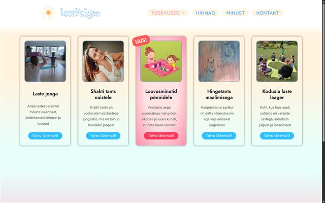 Screenshot of the LoovValgus website